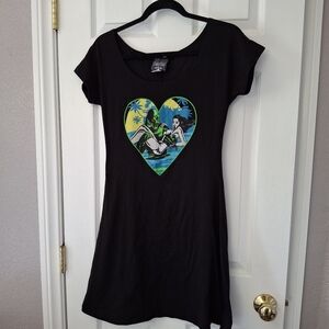 Vtg Universal Studios Monsters Creature From Black Lagoon Dress M Rock Rebel EUC